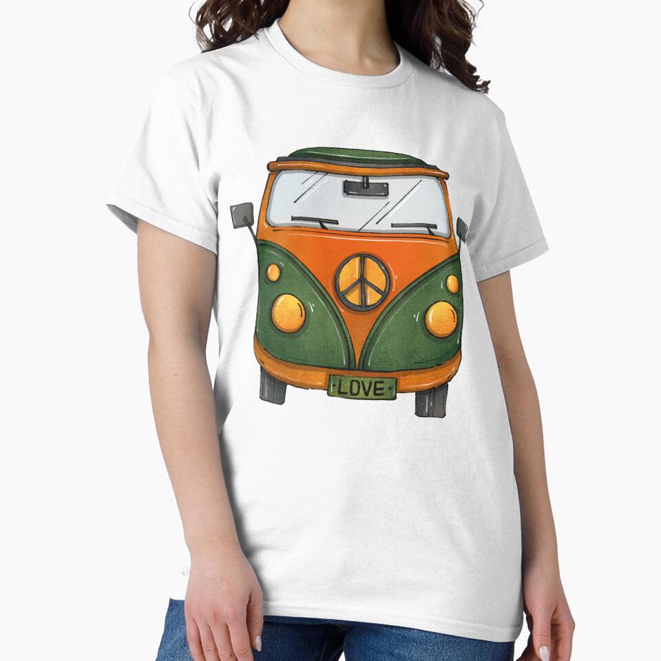 Classic Hippie Van Design by ArtPressCo