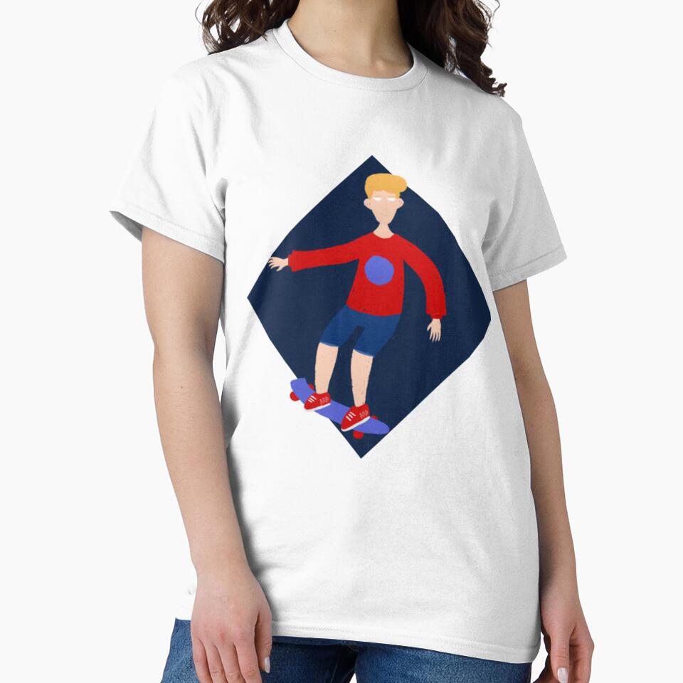 Blond skater riding on skateboard by VickiAshley