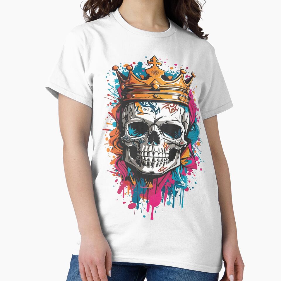 colorful crowned skull by Impacto-Visual