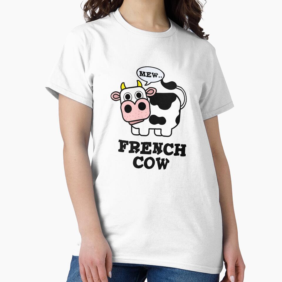 French Cow Cute Animal Pun by punnybone
