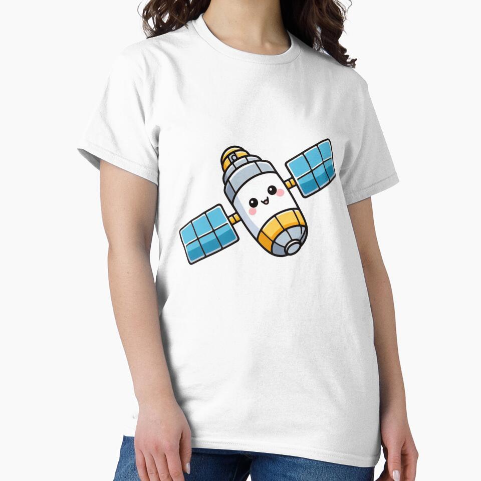 Cute Kawaii Satellite – Adorable Space Cartoon Art by SketchOnScreen