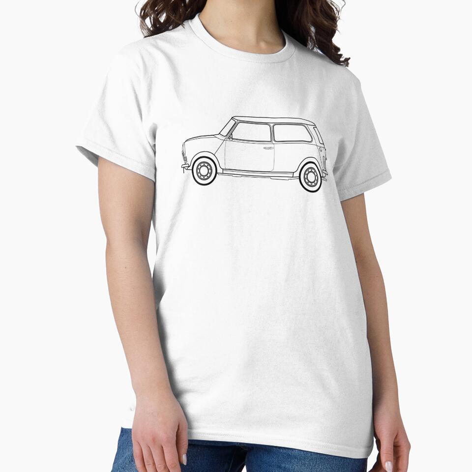 Austin Mini Line drawing artwork by RJWautographics