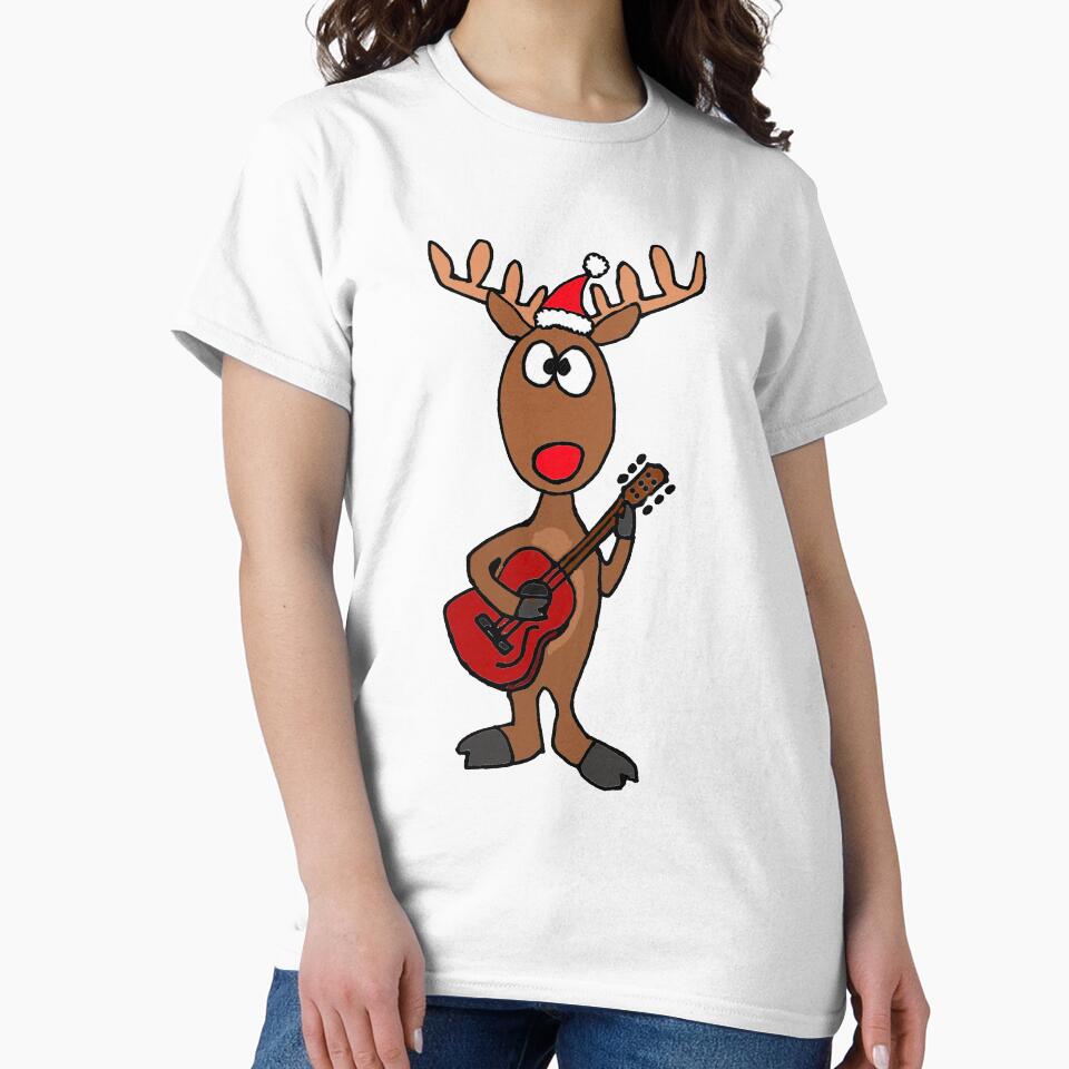 Cool Rudolph the Red Nosed Reindeer Playing Red Guitar by Nature's Fancy