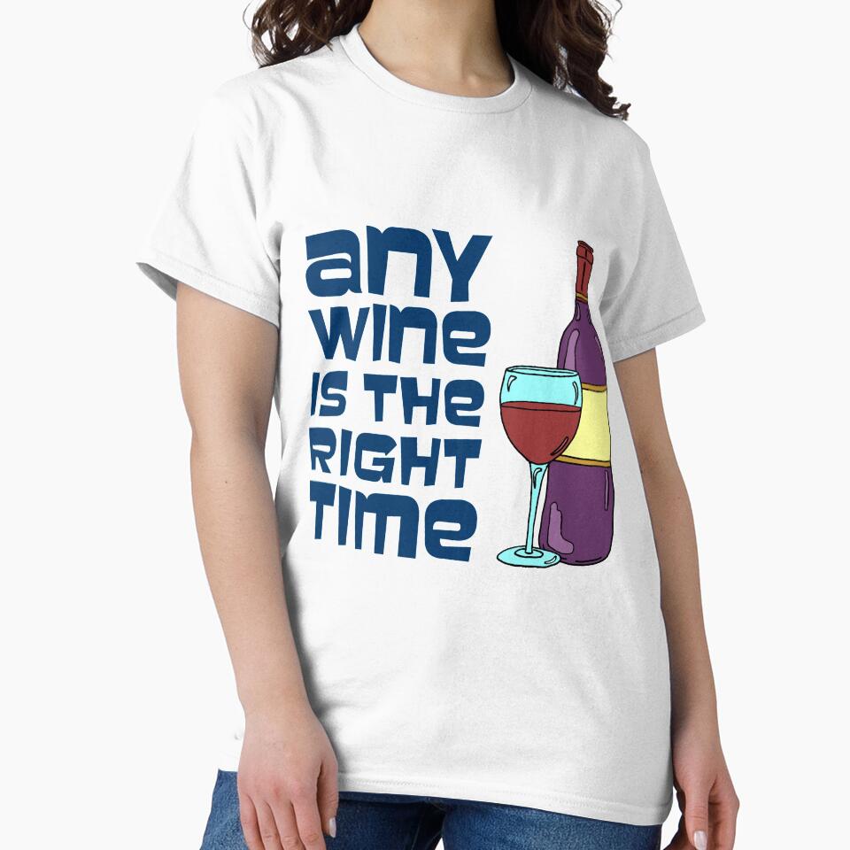 Any Wine Is The Right Time Wine Cartoon Humor by jaycartoonist