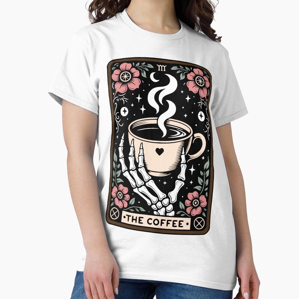 The Coffee Tarot Card With Skeleton Hand by shortblackcat