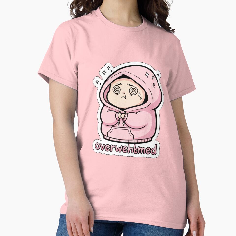 Cute Overwhelmed Chibi Sticker - Pastel Pink Hoodie Aesthetic by Allanfeatures