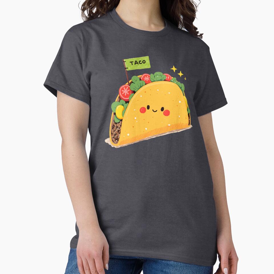 Cute Kawaii Taco with Taco Sign – Adorable Food Art by DesertOptimist