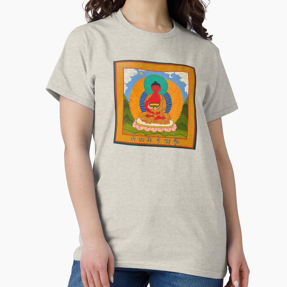 Amitabha Buddha and mantra by Prajna Vajrayana Art