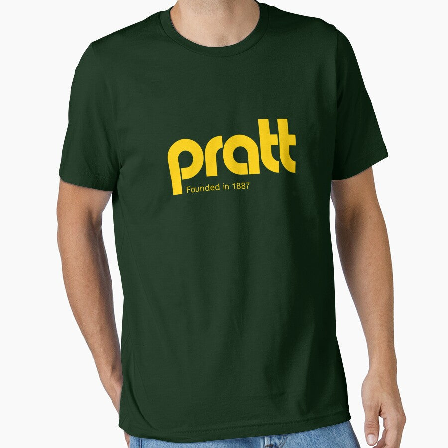 Pratt - Retro Logo Black And Gold  T-Shirt by DietePreub