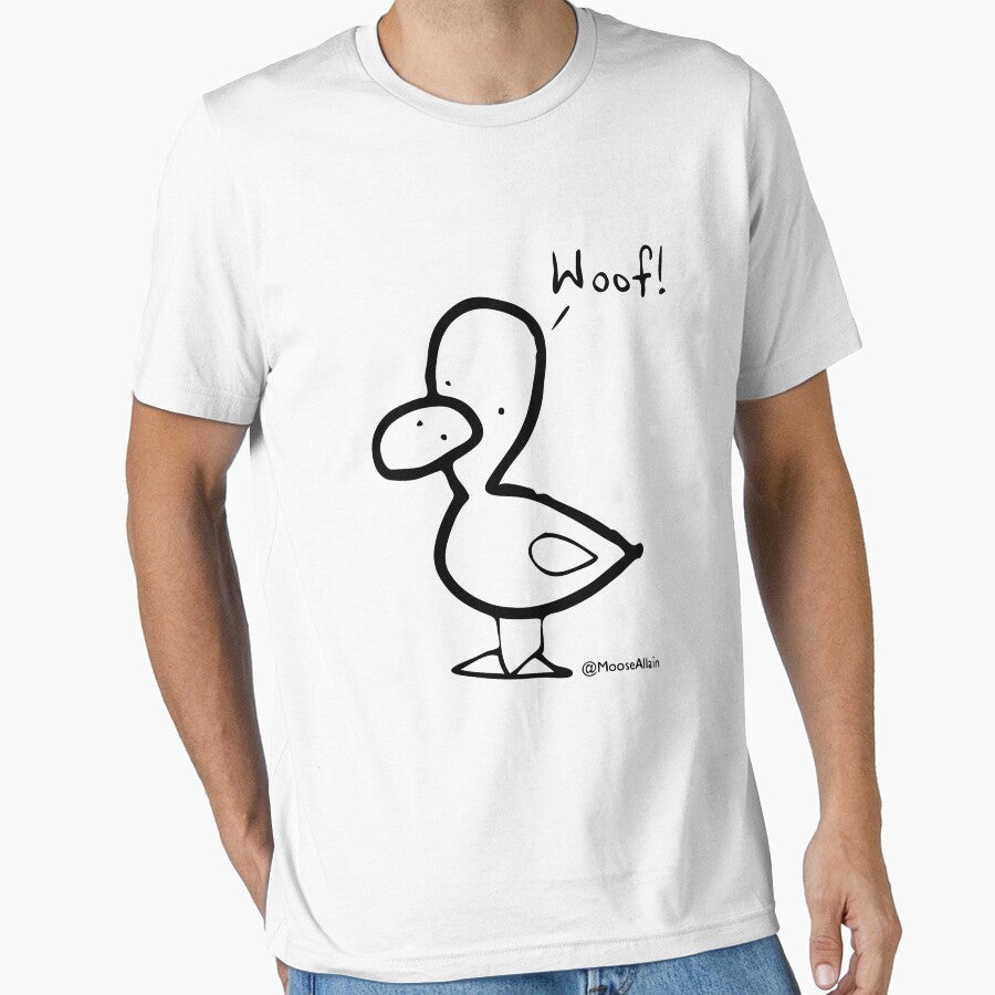 Duck Goes Woof - black print by worldofmoose