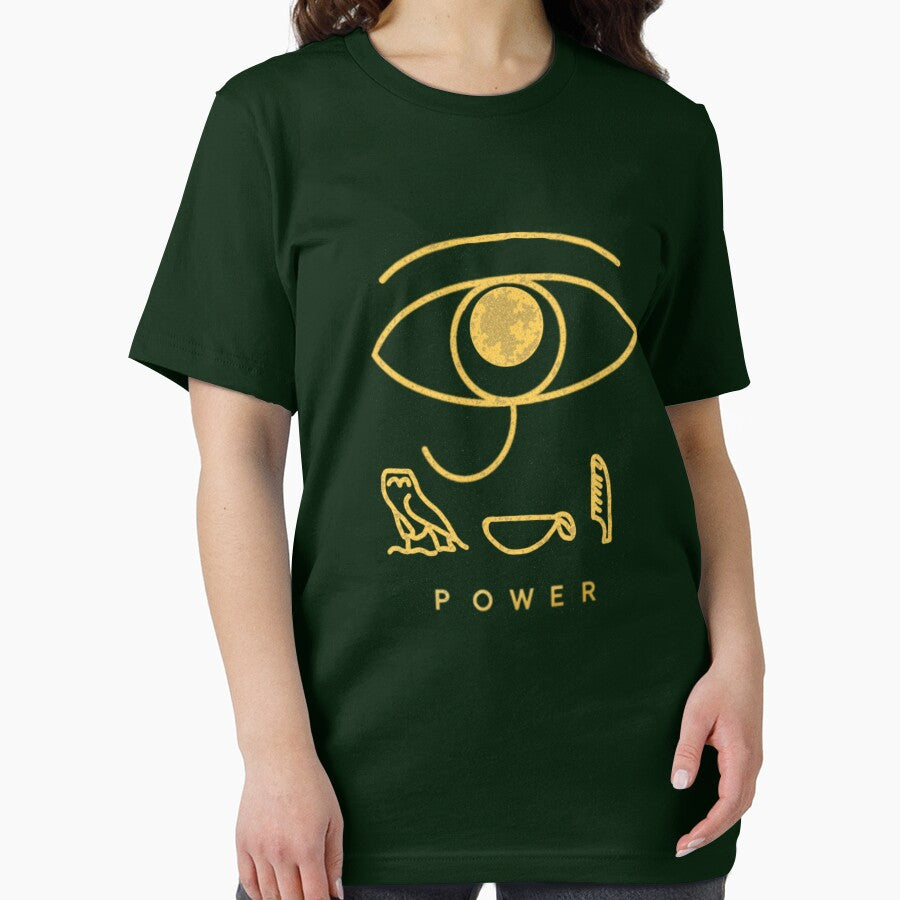 Horus Eye Power -Ancient Egypt Minimalist Gold Print Black by Graphroad
