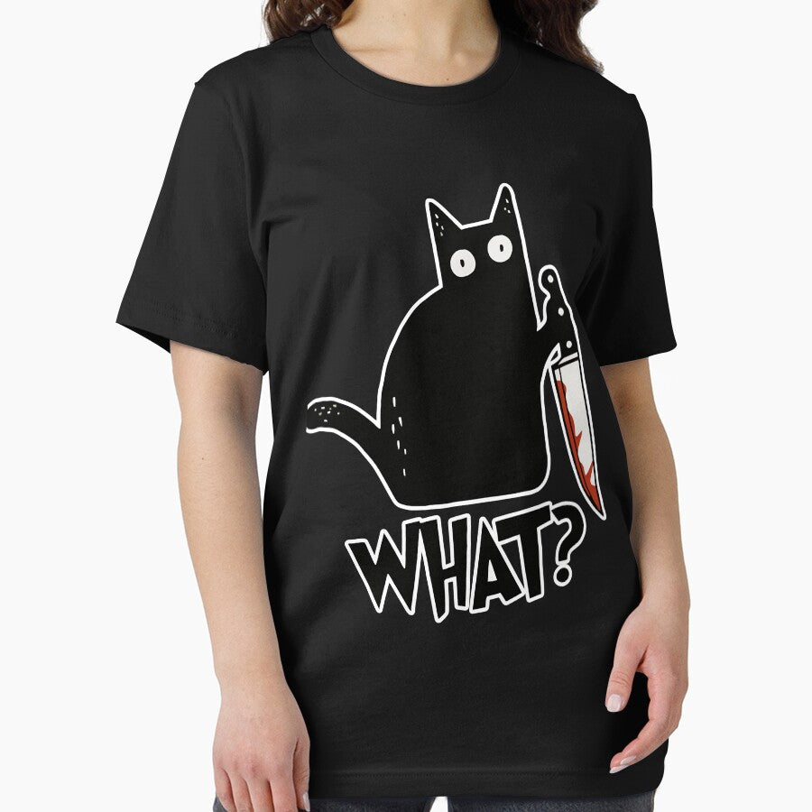 Cat What Murderous Black Cat With Knife Gift Premium Classic by rennakirkpat