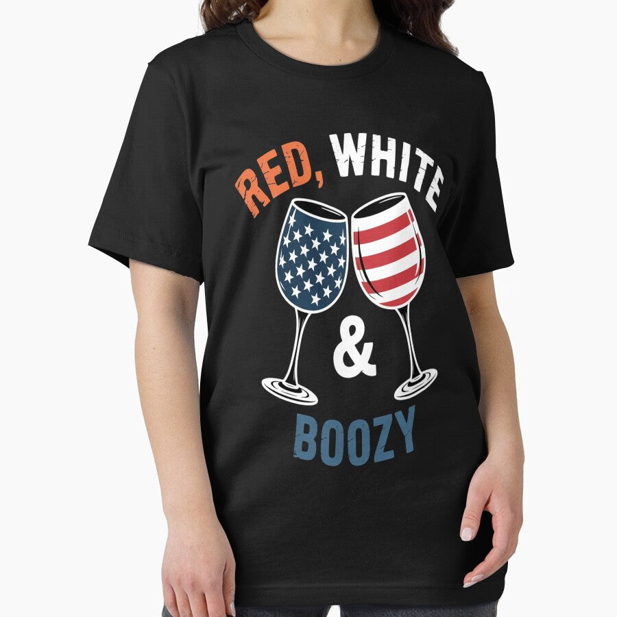 Red Wine 4th of July wine Red White & Boozy Wine Glasses by StuffNestie