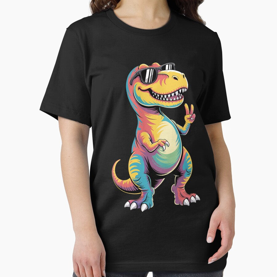 Hippie Tie Dye T-Rex Peace Sign by StephenDDArt