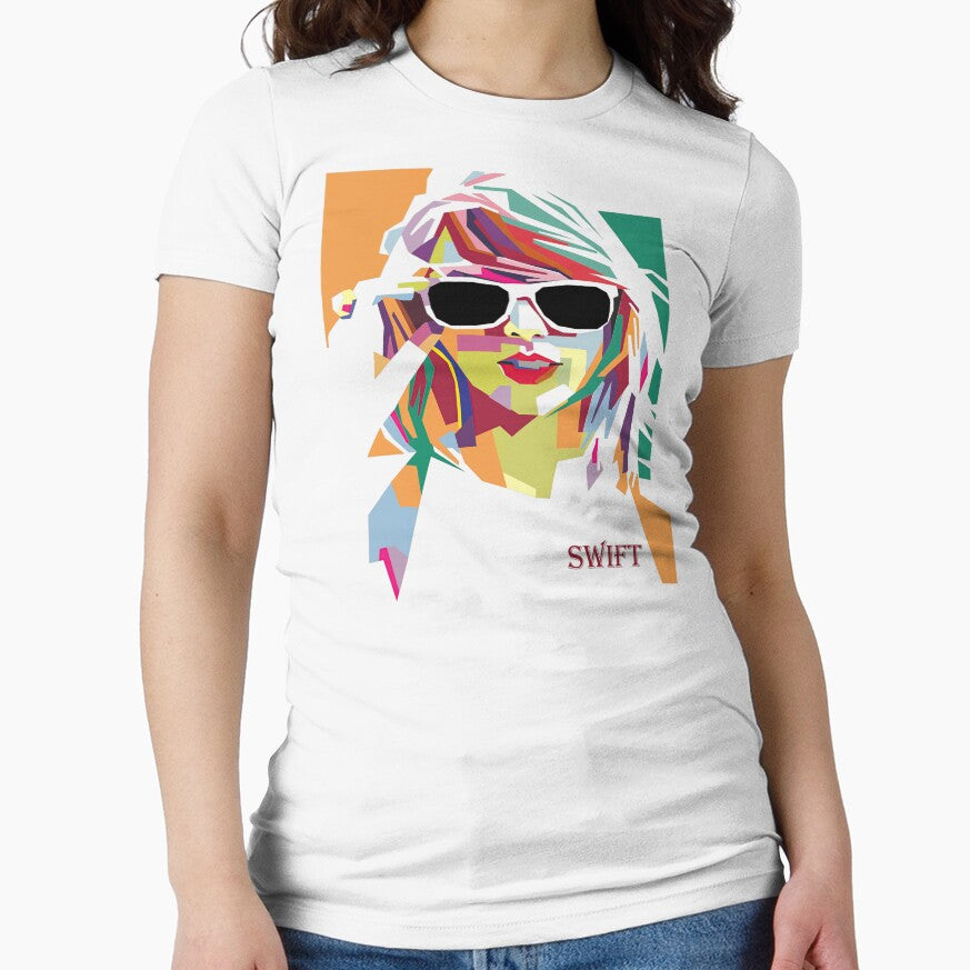 Colorful Pop Art Woman Portrait Retro Music Icon Aesthetic Classic T-Shirt by 2flowGifts