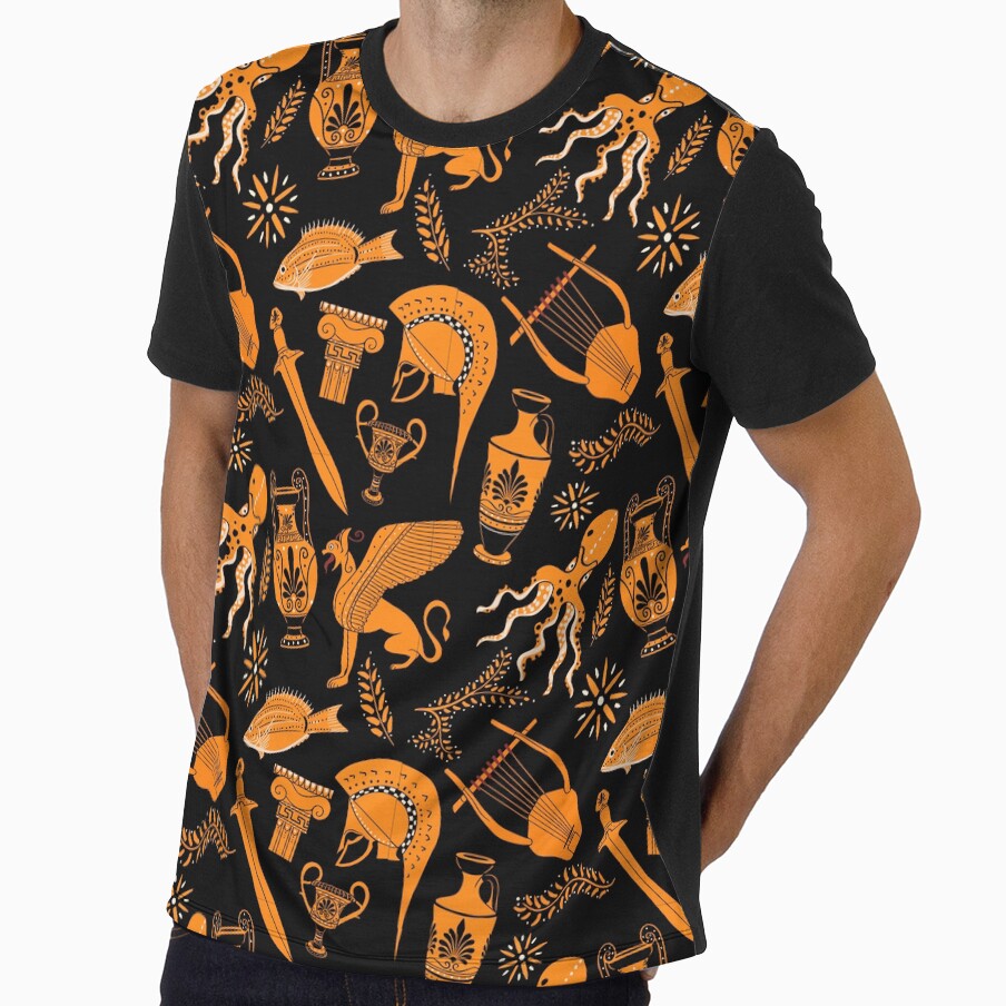Ancient Greek Red Figure Pottery Pattern by AlexanderPetela