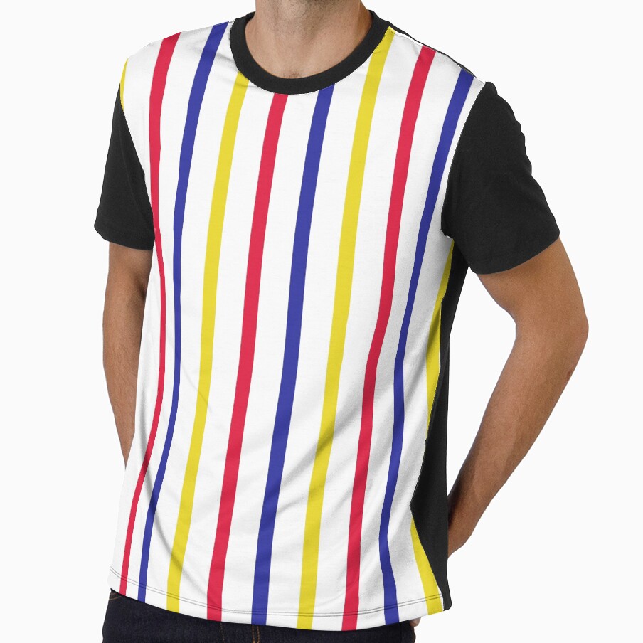 Vertical Stripes (red, blue, yellow) by Design Minds Boutique
