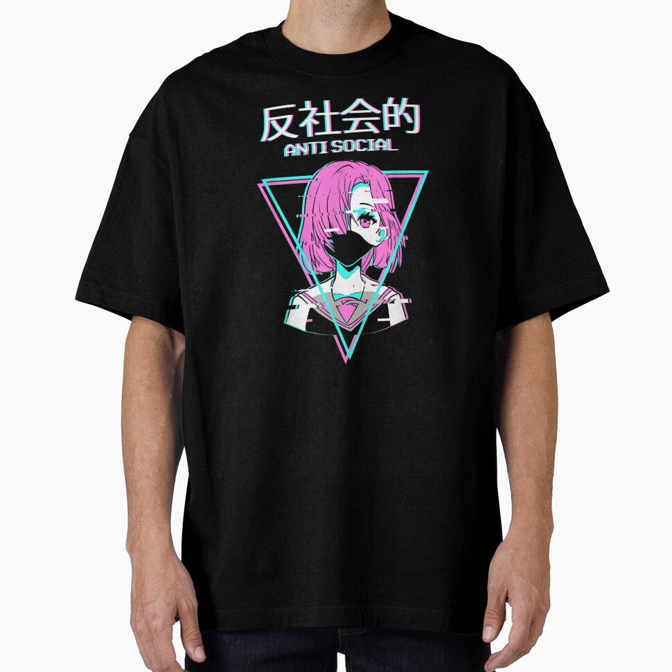 Antisocial Vaporwave Anime Girl Japanese Indie Alt Aesthetic by BrianLangley2