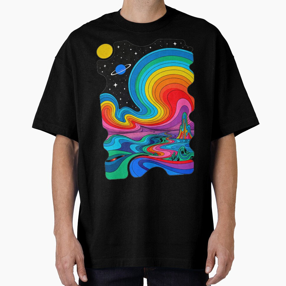 Neon Psychedelic Landscape – Trippy Pop Art Urban Dream by PLUSHIWORLDtm
