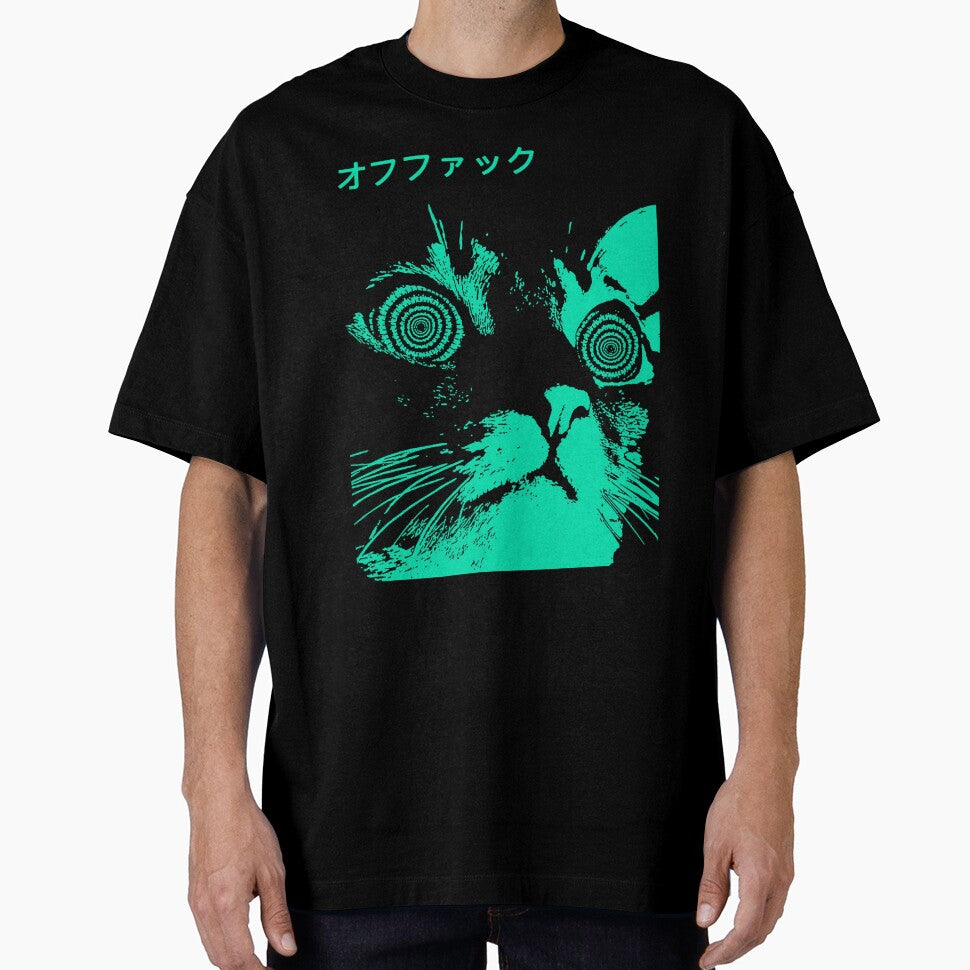 Vaporwave Cool Cat Japanese Urban Neon Style by OWLvision33