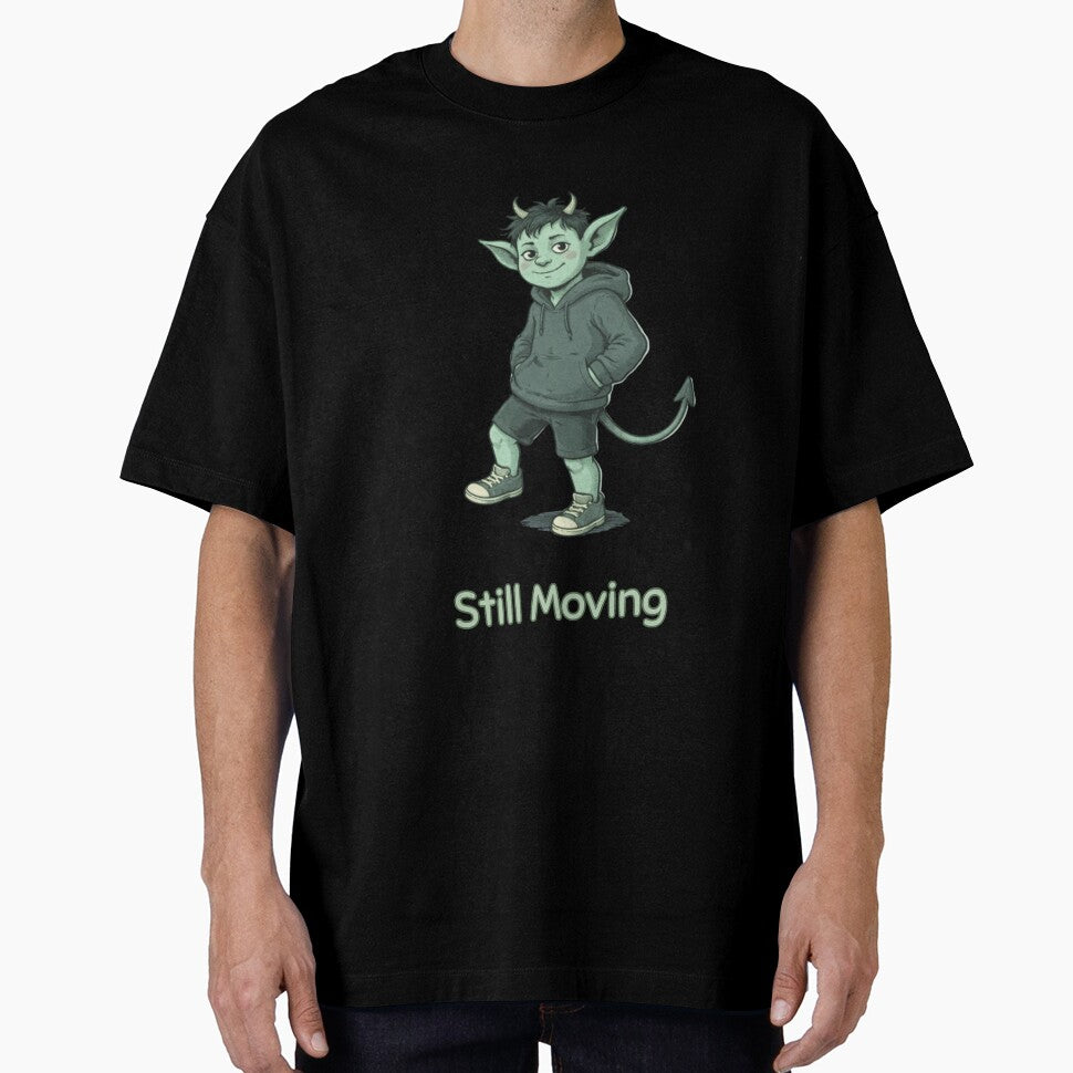 Still Moving Imp Shirt – Minimal Funny Casual Vintage Style Graphic Tee by Mythic Ink Studio