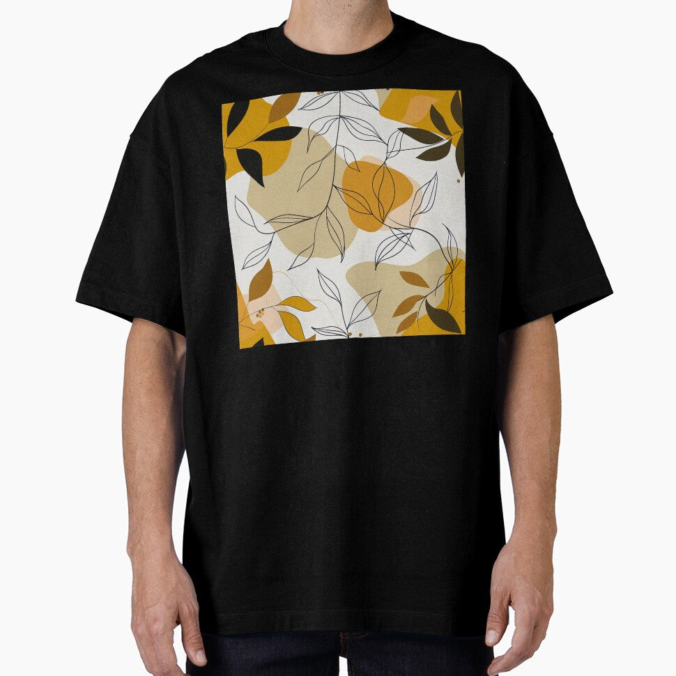 Boho Butterscotch And Sand-Clay Hues Abstract Leaves by DEC02