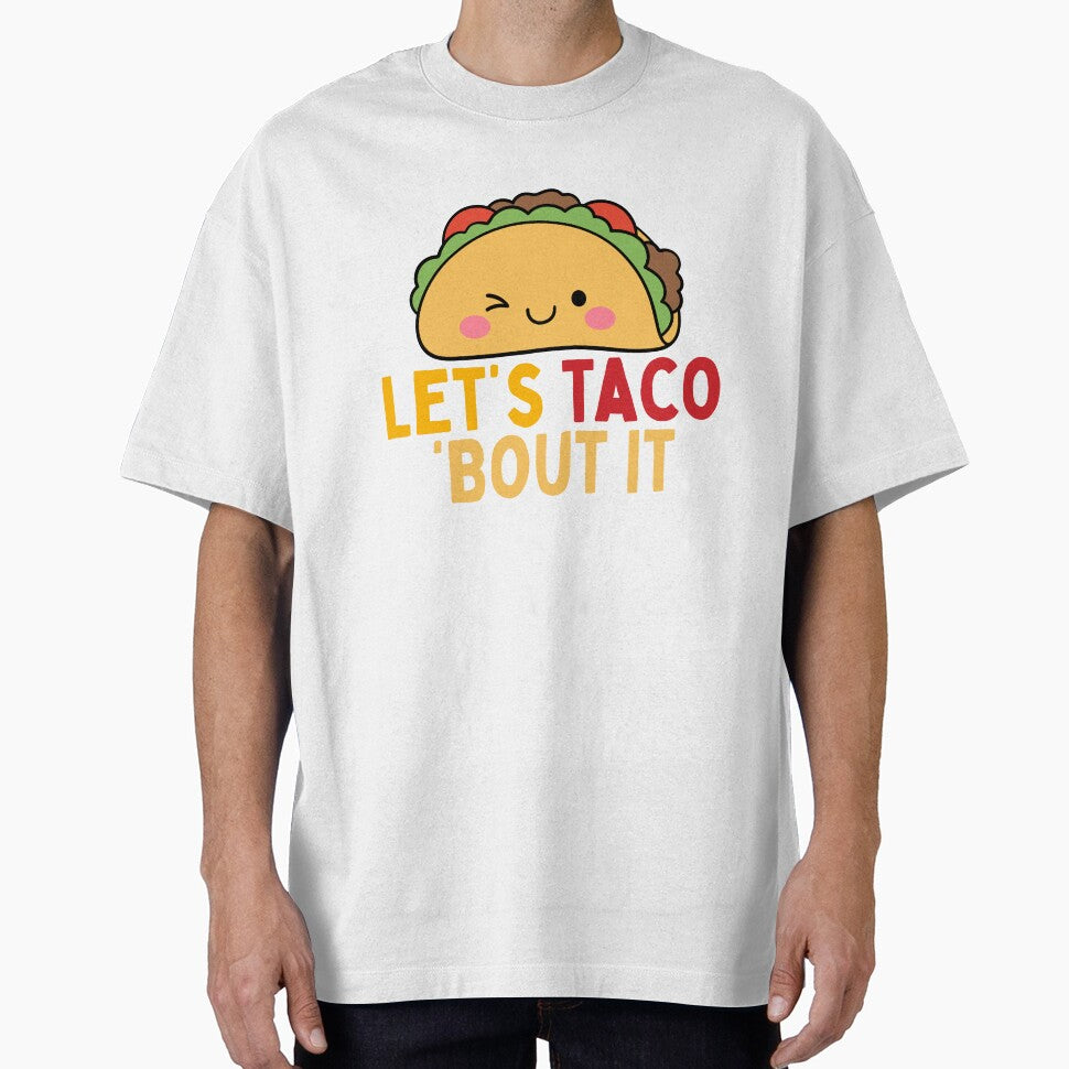 Funny Let’s Taco ‘Bout It Kawaii Food Pun by PunTeestic