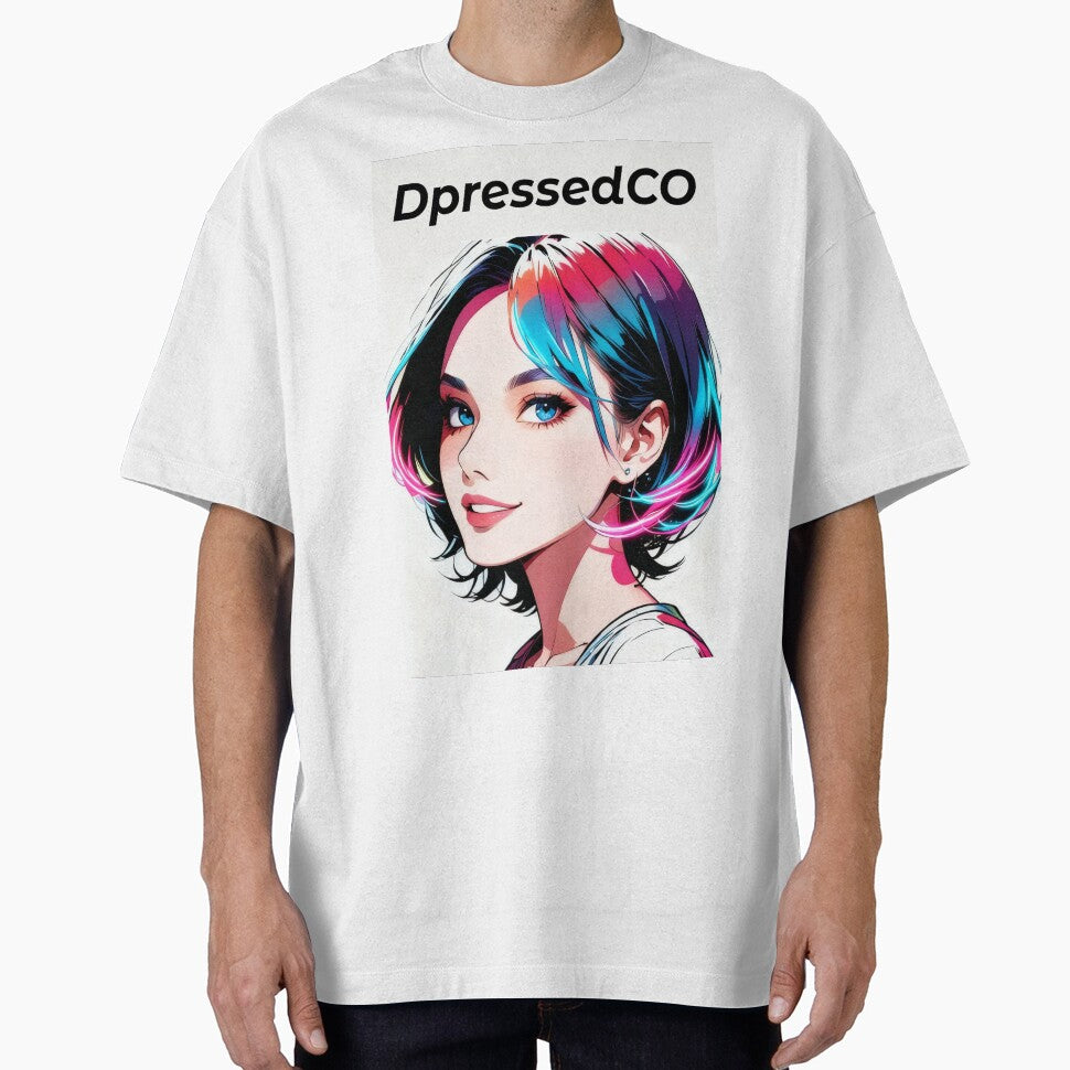 Pop Art Girl with Colorful Hair – Vibrant Aesthetic Streetwear Design by DpressedCo