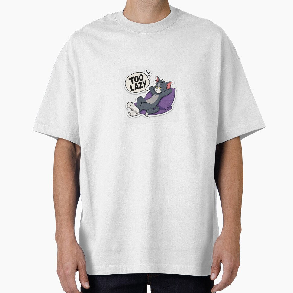 Too lazy cute tom sticker for genz by MoodByte