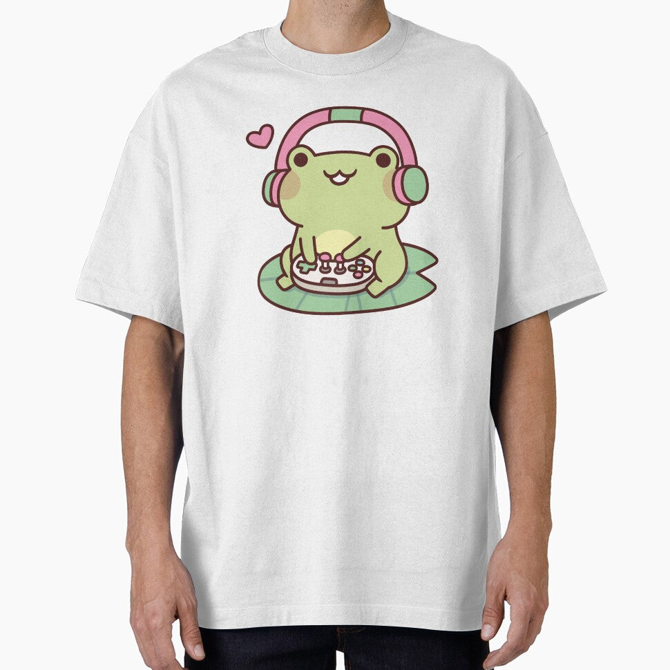 Cute Gamer Frog Loves Playing Video Games by rustydoodle