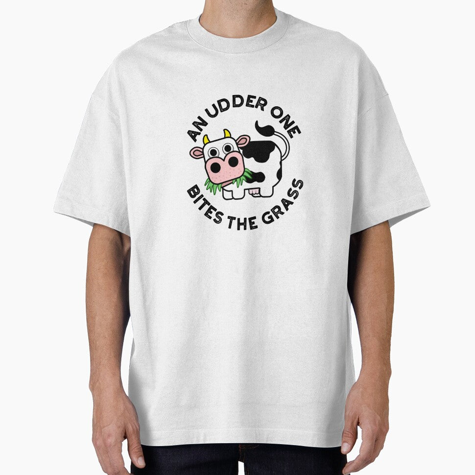 An Udder One Bites The Grass Cute Cow Pun by punnybone