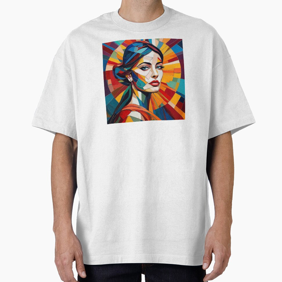 Colourful vibrant fractured cubism style portrait of a goddess by Boxing Kangaroo Retail Company