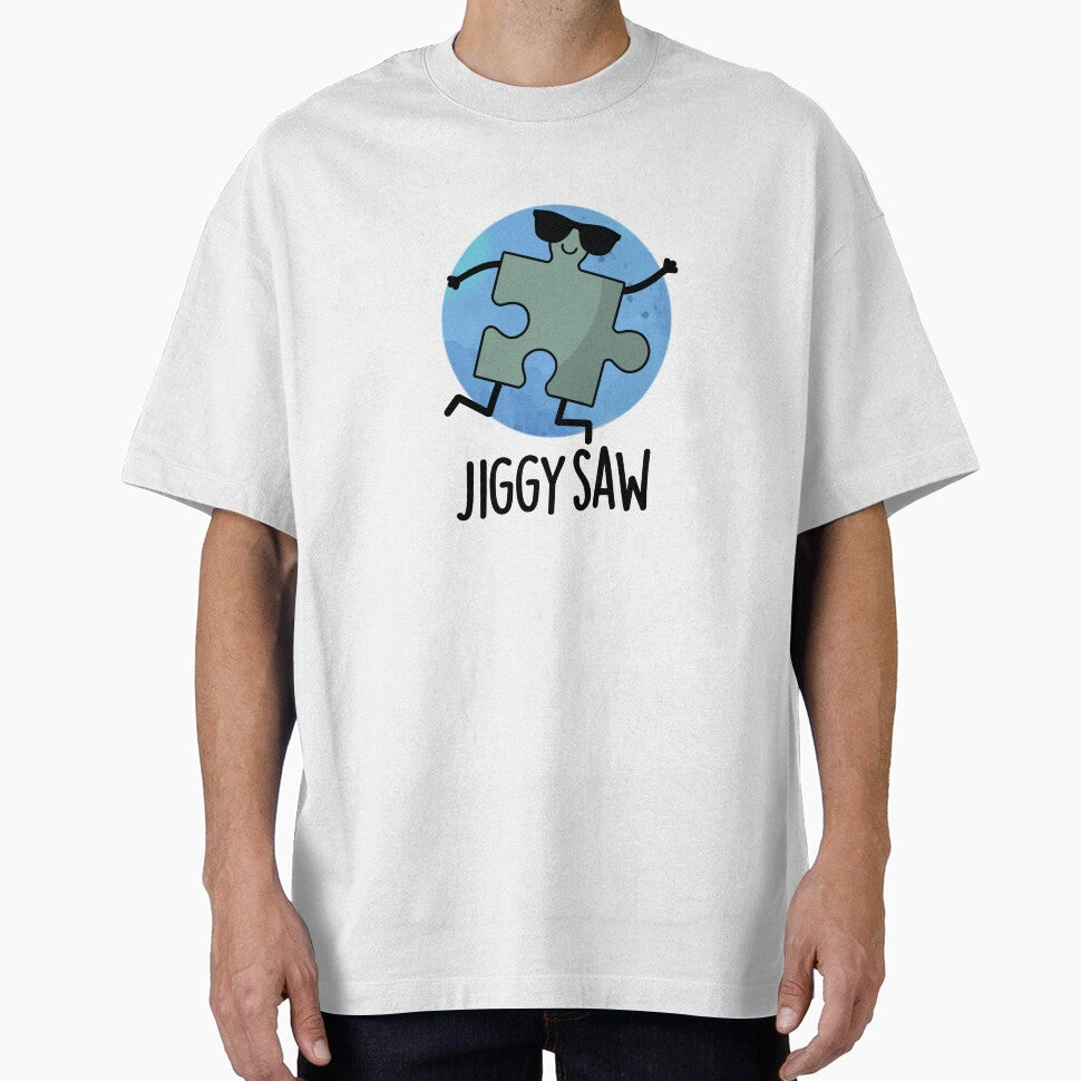 Jiggy Saw Cute Dancing Jigsaw Puzzle Pun by punnybone