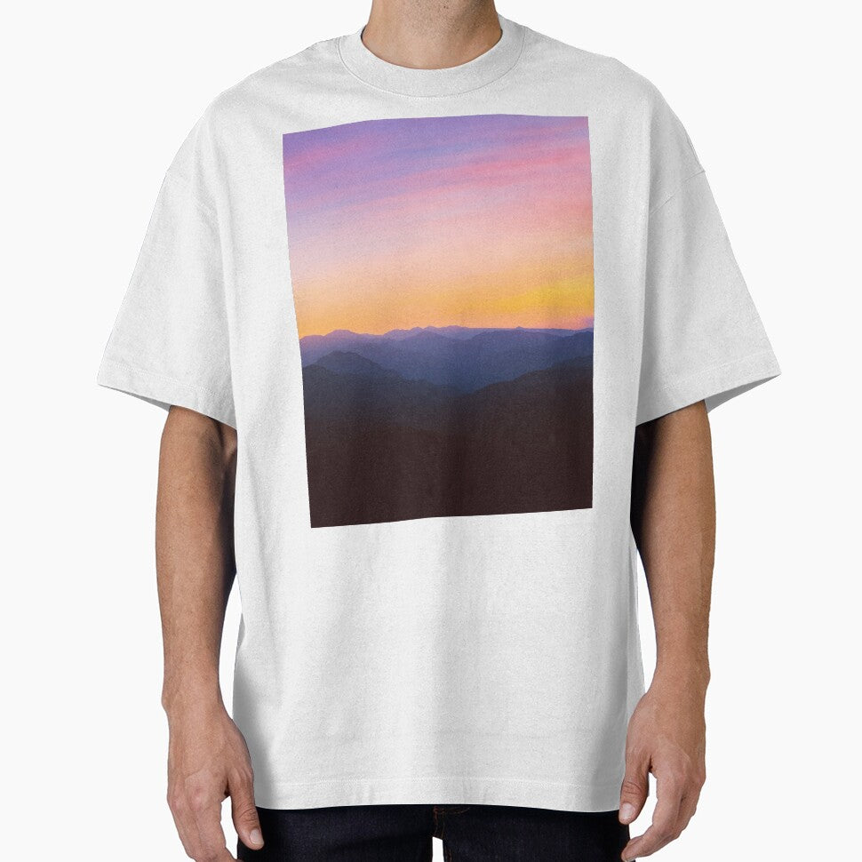 Beautiful Purple Orange Sunset Mountains by newburyboutique