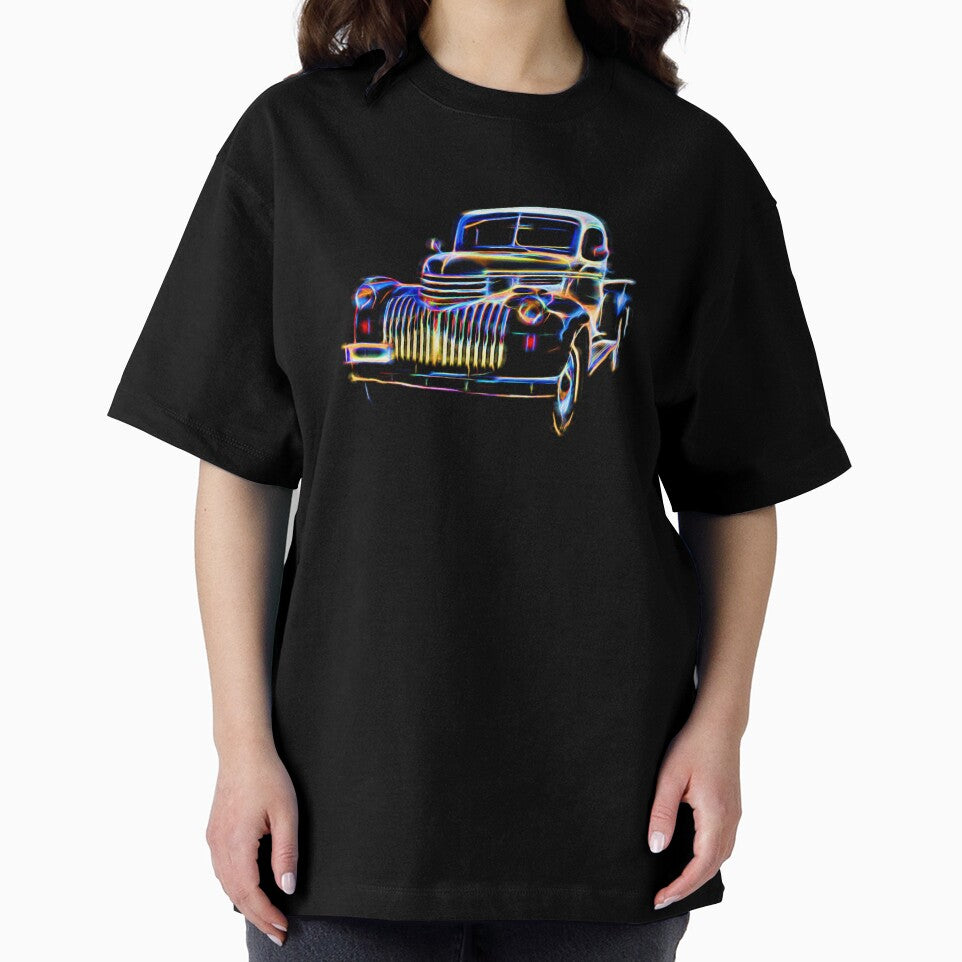 Neon Vintage Chevrolet Pickup Truck Classic Car Art by Moriarty's Digital Visions
