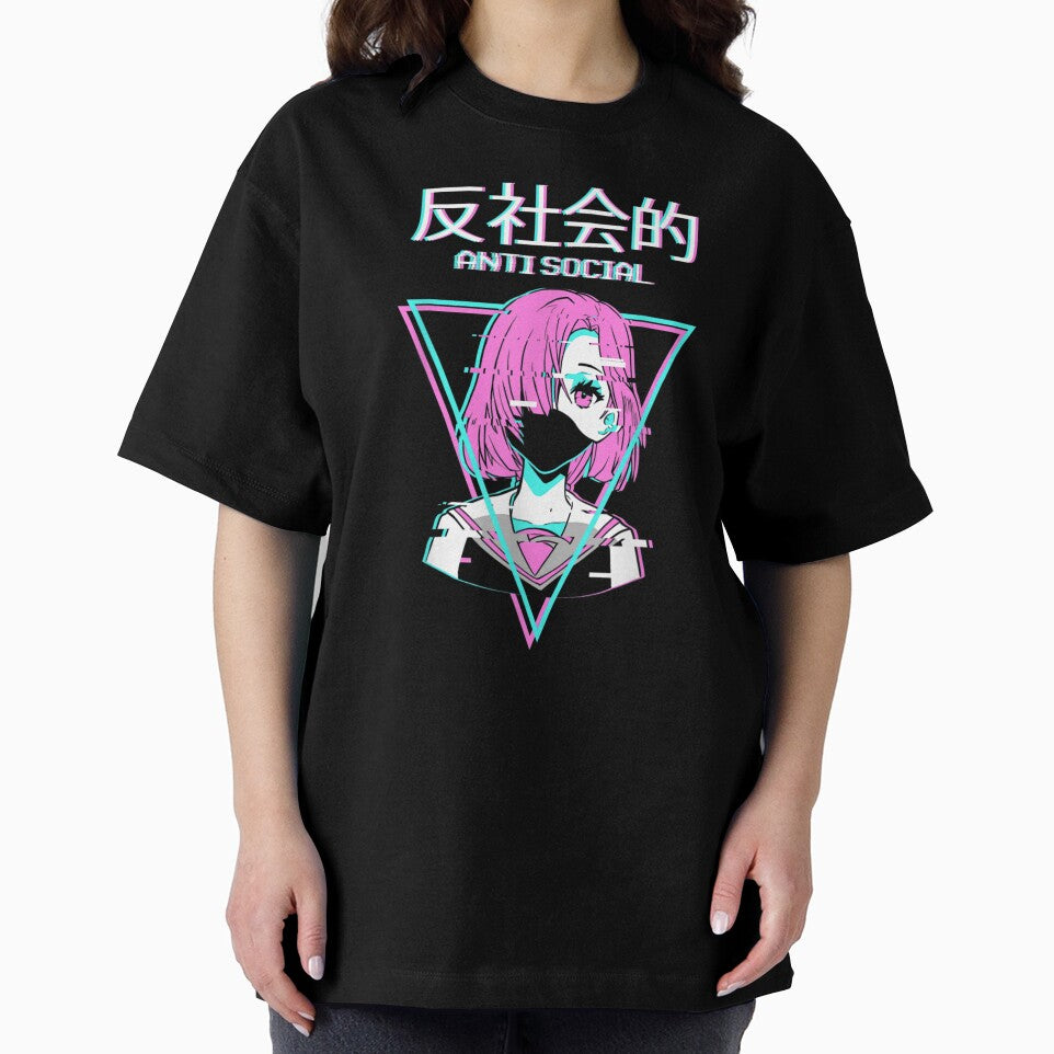 Antisocial Vaporwave Anime Girl Japanese Indie Alt Aesthetic by BrianLangley2
