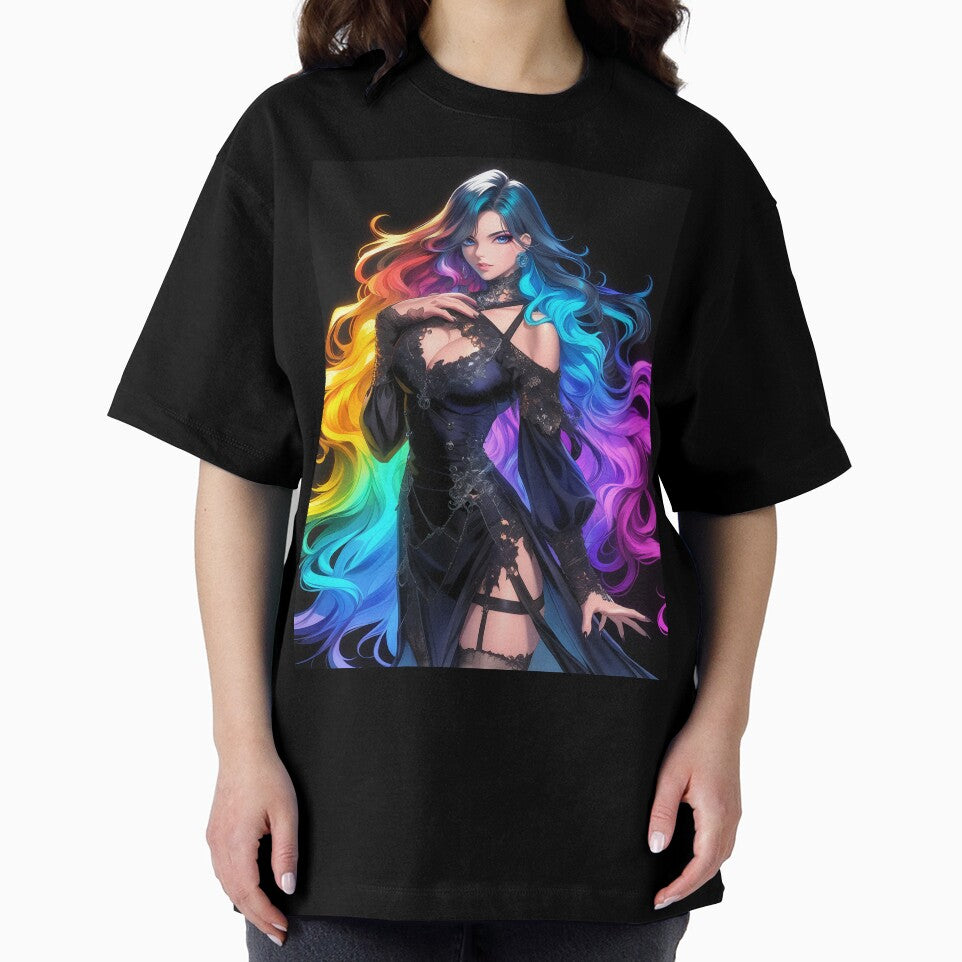 rainbow anime girl by CursedbyLilith