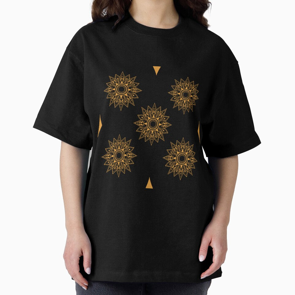 Flower patterns gold on black by Chaoticzarts