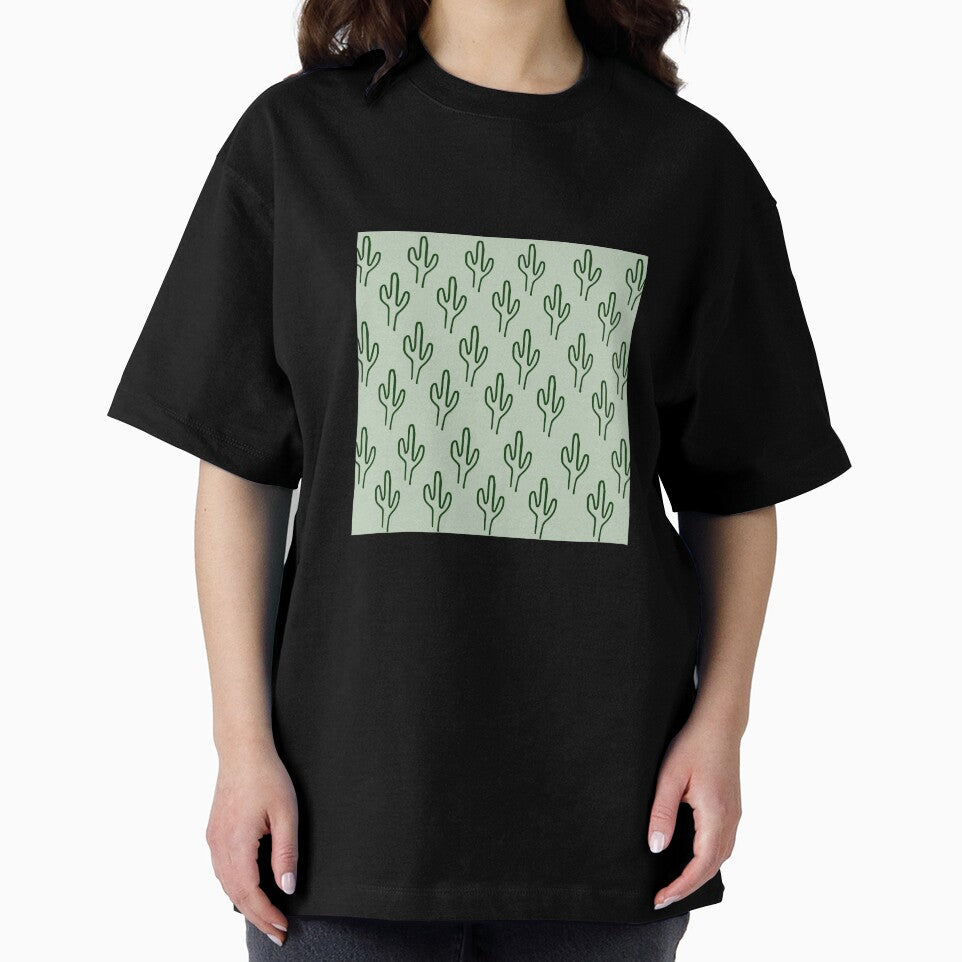 Green boho cactus pattern by Thegentleshop