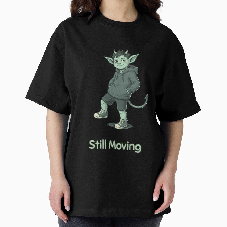 Still Moving Imp Shirt – Minimal Funny Casual Vintage Style Graphic Tee by Mythic Ink Studio