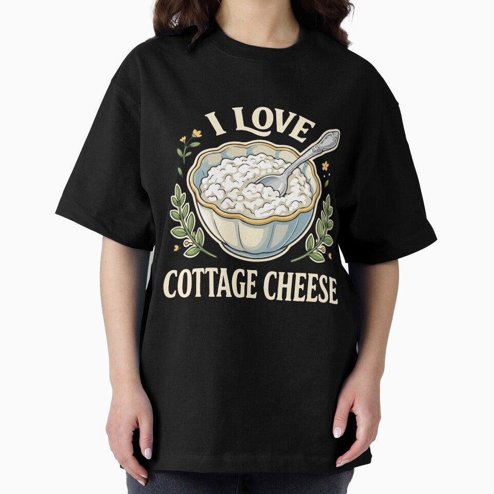 I Love Cottage Cheese Funny Food Lover Dairy Humor Retro by kiralynstration