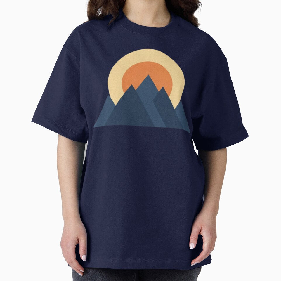 Geometric Sunrise Mountains – Minimalist Landscape Design by Dogandesighn