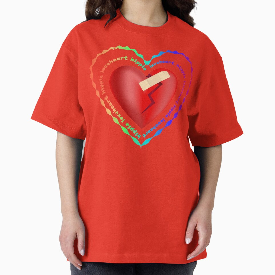 Hippie loveheart rainbow typography by CutieBlue