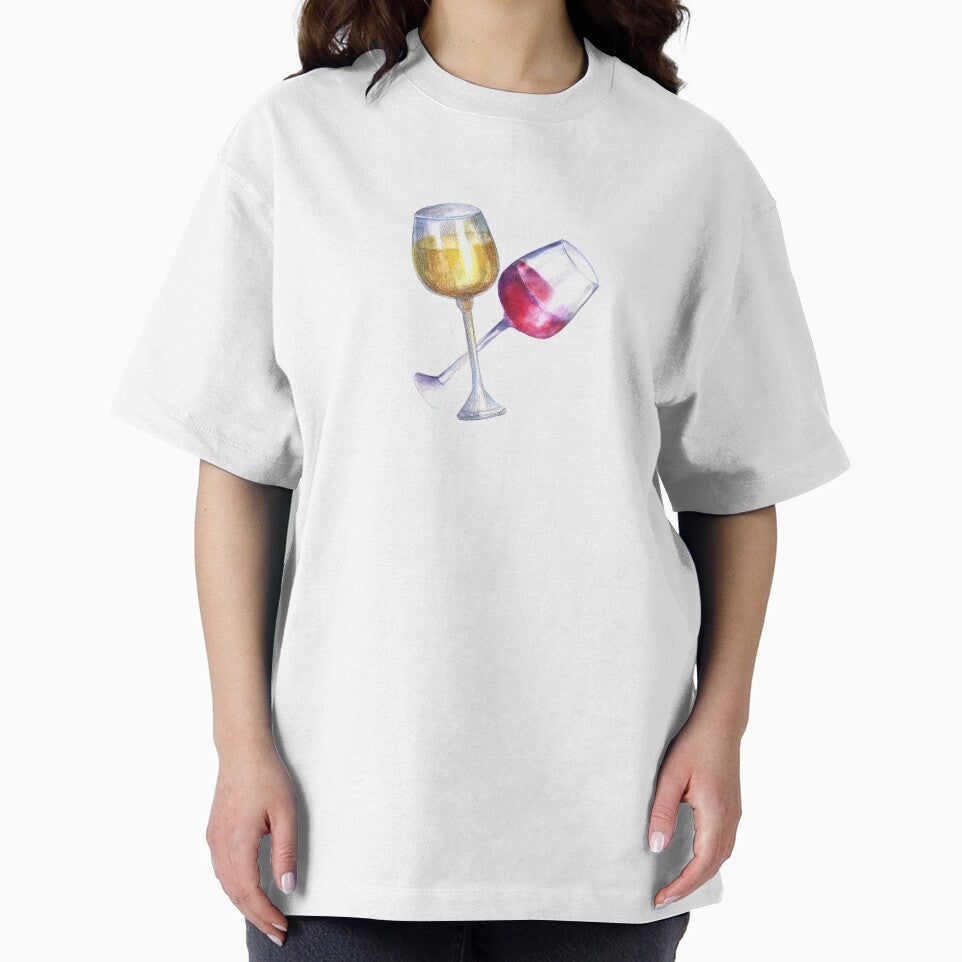 Red and White Wine Glasses by ColorFlowArt
