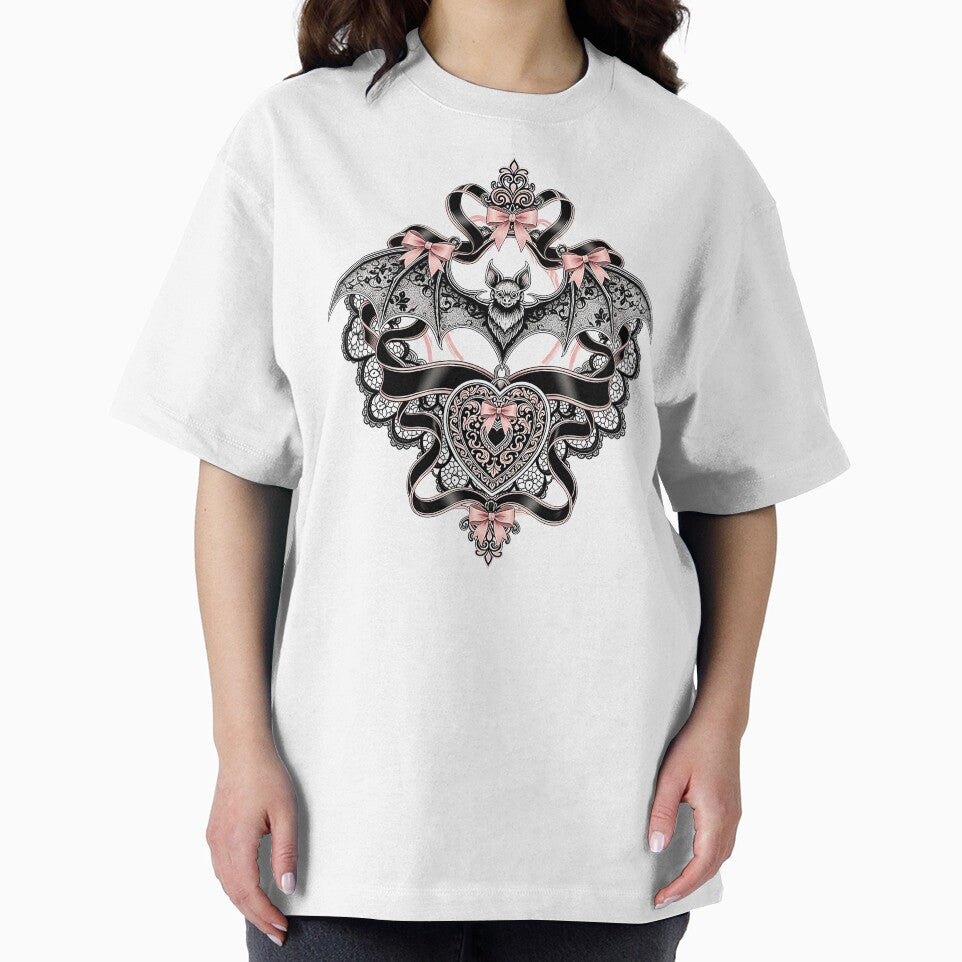Pastel Goth Lace Bat Heart by SholoStudio
