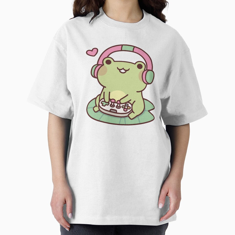 Cute Gamer Frog Loves Playing Video Games by rustydoodle