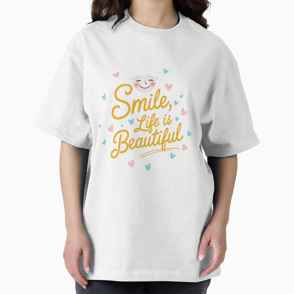 Smile, Life Is Beautiful – Inspirational Quote Hat by ThePixelMind