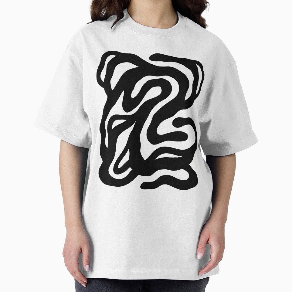 Bold Black Abstract Fluid Shapes by AnnaVikhrArt