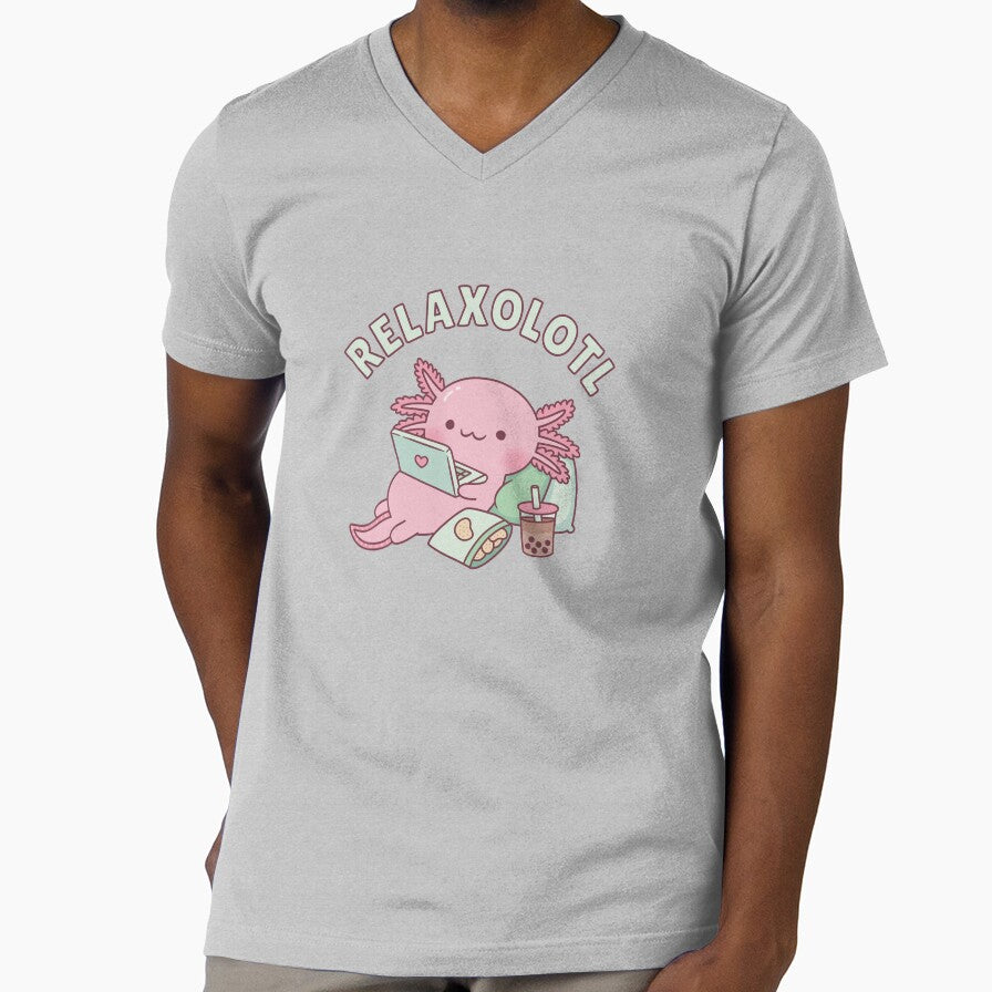 Cute Relax A Lot Axolotl Funny Pun by rustydoodle