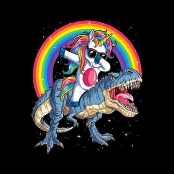 Dabbing Unicorn Riding Dinosaur Hoodie